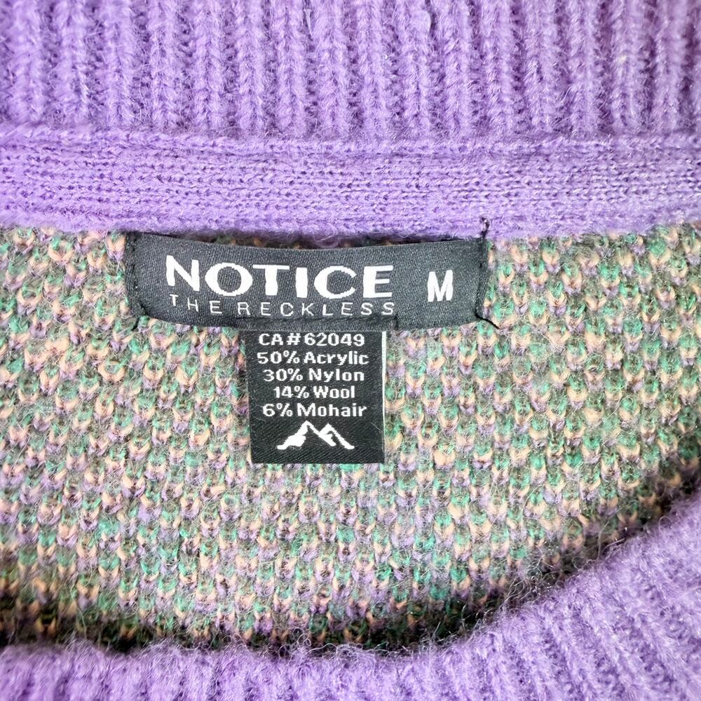 Notice The Reckless x Asa Steinars Oversized Geometric Crewneck Sweater Womens M - Picture 8 of 13